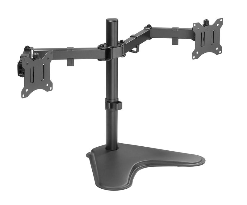 AMER MOUNTS Amer Dual LED LCD Monitor Free-Standing Desk Stand for 2 Screens up to 32 inches Heavy-Duty Fully Adjustable Arms with Max VESA 100x100mm (2EZSTAND) - Image 1